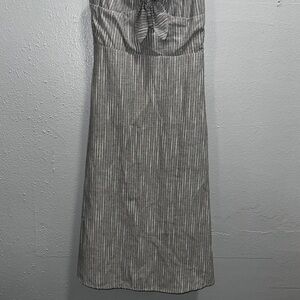 Love + Harmony Gray Striped Midi Dress‎